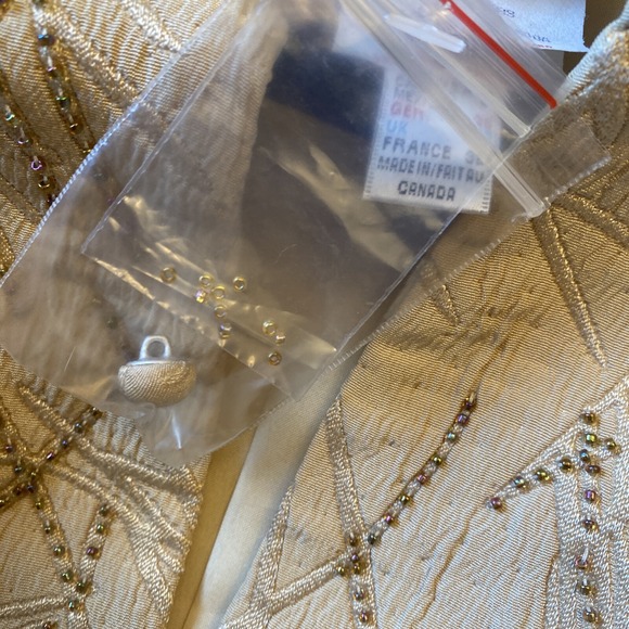 Joseph Ribkoff Womens 8 Trends Beaded Tan Blazer Jacket Old Money Derby Regal - Picture 9 of 14